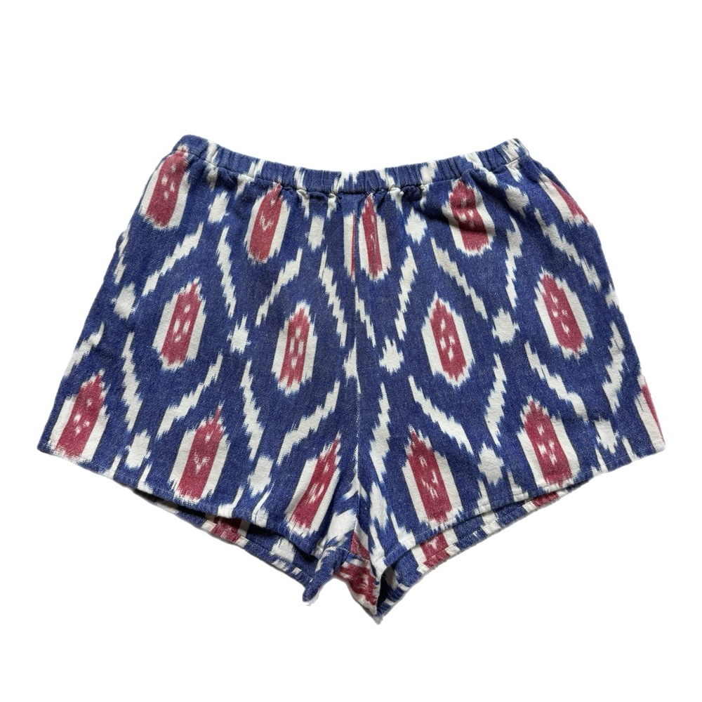 Anthropologie Ikat Print‎ Western Blue & Red Cowgirl Shorts S